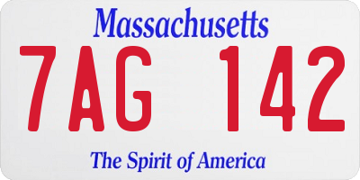 MA license plate 7AG142