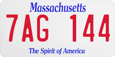 MA license plate 7AG144
