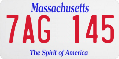 MA license plate 7AG145