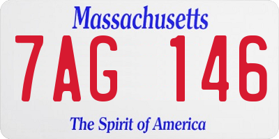 MA license plate 7AG146