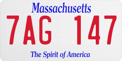 MA license plate 7AG147