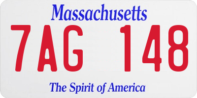 MA license plate 7AG148