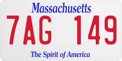 MA license plate 7AG149