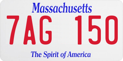 MA license plate 7AG150