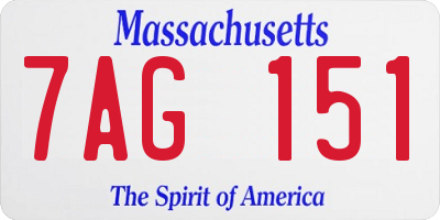 MA license plate 7AG151