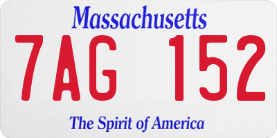 MA license plate 7AG152