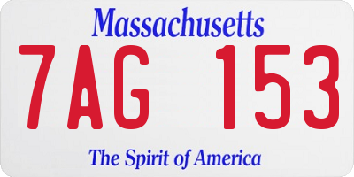 MA license plate 7AG153
