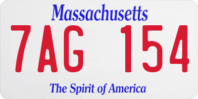 MA license plate 7AG154