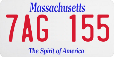 MA license plate 7AG155