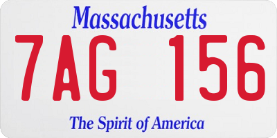 MA license plate 7AG156