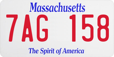 MA license plate 7AG158