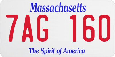 MA license plate 7AG160
