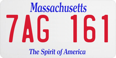 MA license plate 7AG161