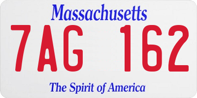 MA license plate 7AG162