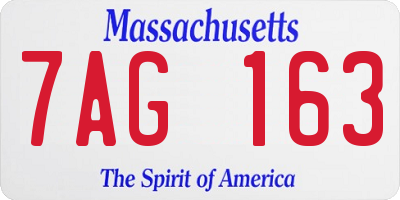 MA license plate 7AG163