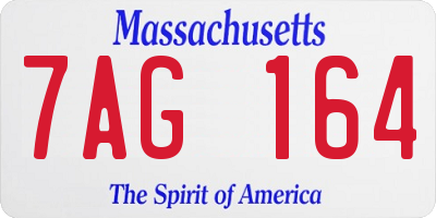 MA license plate 7AG164