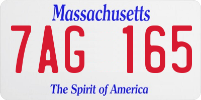MA license plate 7AG165