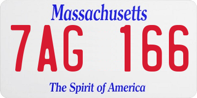 MA license plate 7AG166