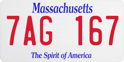 MA license plate 7AG167