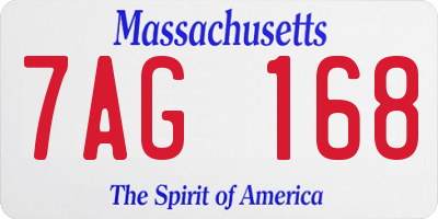 MA license plate 7AG168