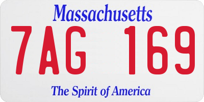 MA license plate 7AG169