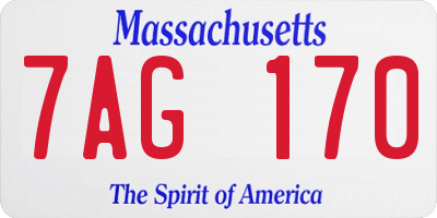 MA license plate 7AG170