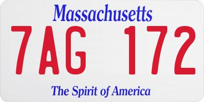 MA license plate 7AG172