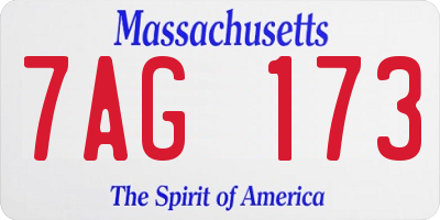 MA license plate 7AG173