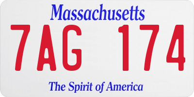 MA license plate 7AG174