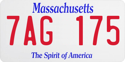 MA license plate 7AG175