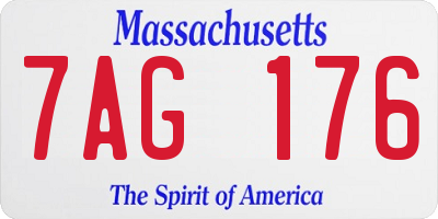 MA license plate 7AG176