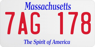 MA license plate 7AG178