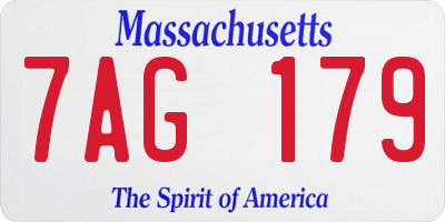 MA license plate 7AG179