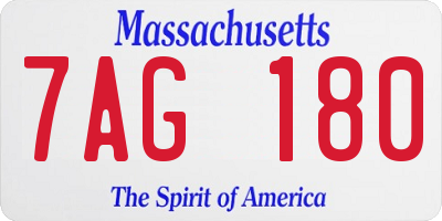 MA license plate 7AG180