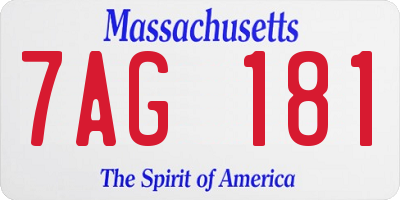 MA license plate 7AG181