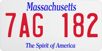 MA license plate 7AG182
