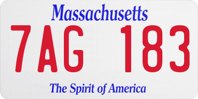 MA license plate 7AG183