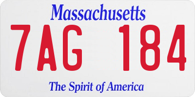 MA license plate 7AG184