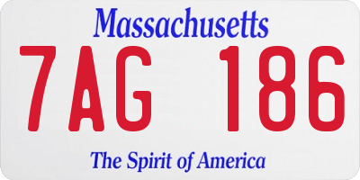 MA license plate 7AG186