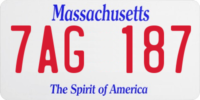 MA license plate 7AG187
