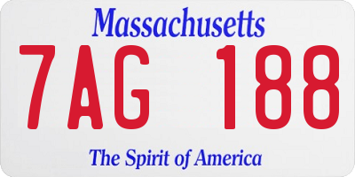 MA license plate 7AG188