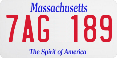 MA license plate 7AG189