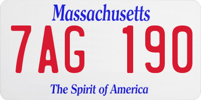 MA license plate 7AG190
