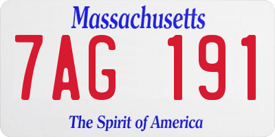 MA license plate 7AG191