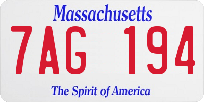 MA license plate 7AG194