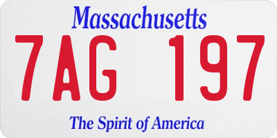 MA license plate 7AG197