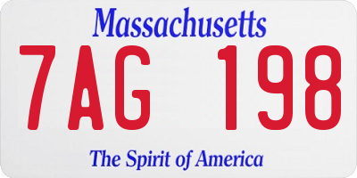 MA license plate 7AG198