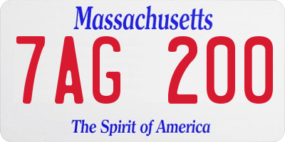 MA license plate 7AG200