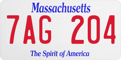 MA license plate 7AG204