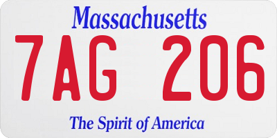MA license plate 7AG206